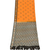 Sanskriti Vintage Gray/Yellow Dupatta Long Stole Pure Cotton Printed Wrap Hijab