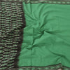 Sanskriti Vintage Black/Green Dupatta Long Stole Pure Cotton Woven Premium Veil