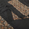 Sanskriti Vintage Black Dupatta Long Stole Pure Silk Embroidered Premium Scarves