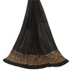 Sanskriti Vintage Black Dupatta Long Stole Pure Silk Embroidered Premium Scarves