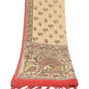 Sanskriti Vintage Ivory Dupatta Long Stole Pure Cotton Woven Printed Wrap Veil