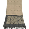 Sanskriti Vintage Black/Cream Dupatta Long Stole Cotton Silk Woven Premium Veil