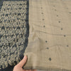 Sanskriti Vintage Black/Cream Dupatta Long Stole Cotton Silk Woven Premium Veil