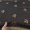 Sanskriti Vintage Black Dupatta Long Stole Pure Georgette Hand Beaded Wrap Veil