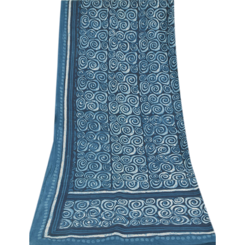 Sanskriti Vintage Long Dupatta/Stole Bagru Hand Block Printed Pure Cotton Scarf