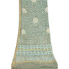 Sanskriti Vintage Long Dupatta/Stole Pure Cotton Blue Bagru Hand Block Printed