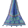 Sanskriti Vintage Blue Dupatta Long Stole Art Silk Embroidered Printed Wrap Veil