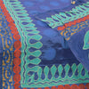 Sanskriti Vintage Blue Dupatta Long Stole Art Silk Embroidered Printed Wrap Veil