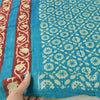 Sanskriti Vintage Blue Dupatta Long Stole Pure Cotton Printed Premium Wrap Veil