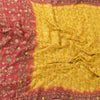 Sanskriti Vintage Red/Yellow Dupatta Long Stole Pure Silk Hand Beaded Wrap Veil