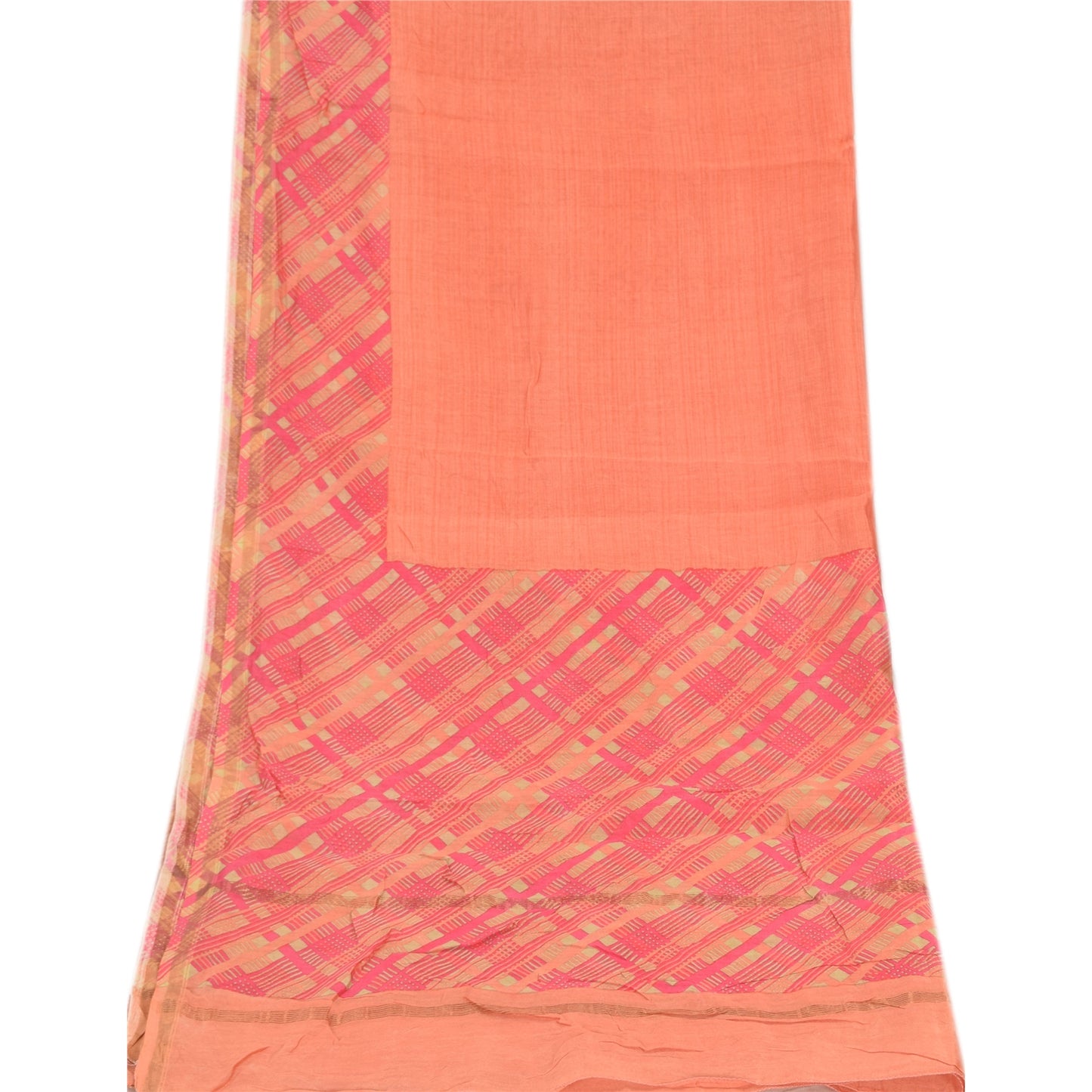 Sanskriti Vintage Orange Dupatta Long Stole Pure Cotton Printed Premium Scarves