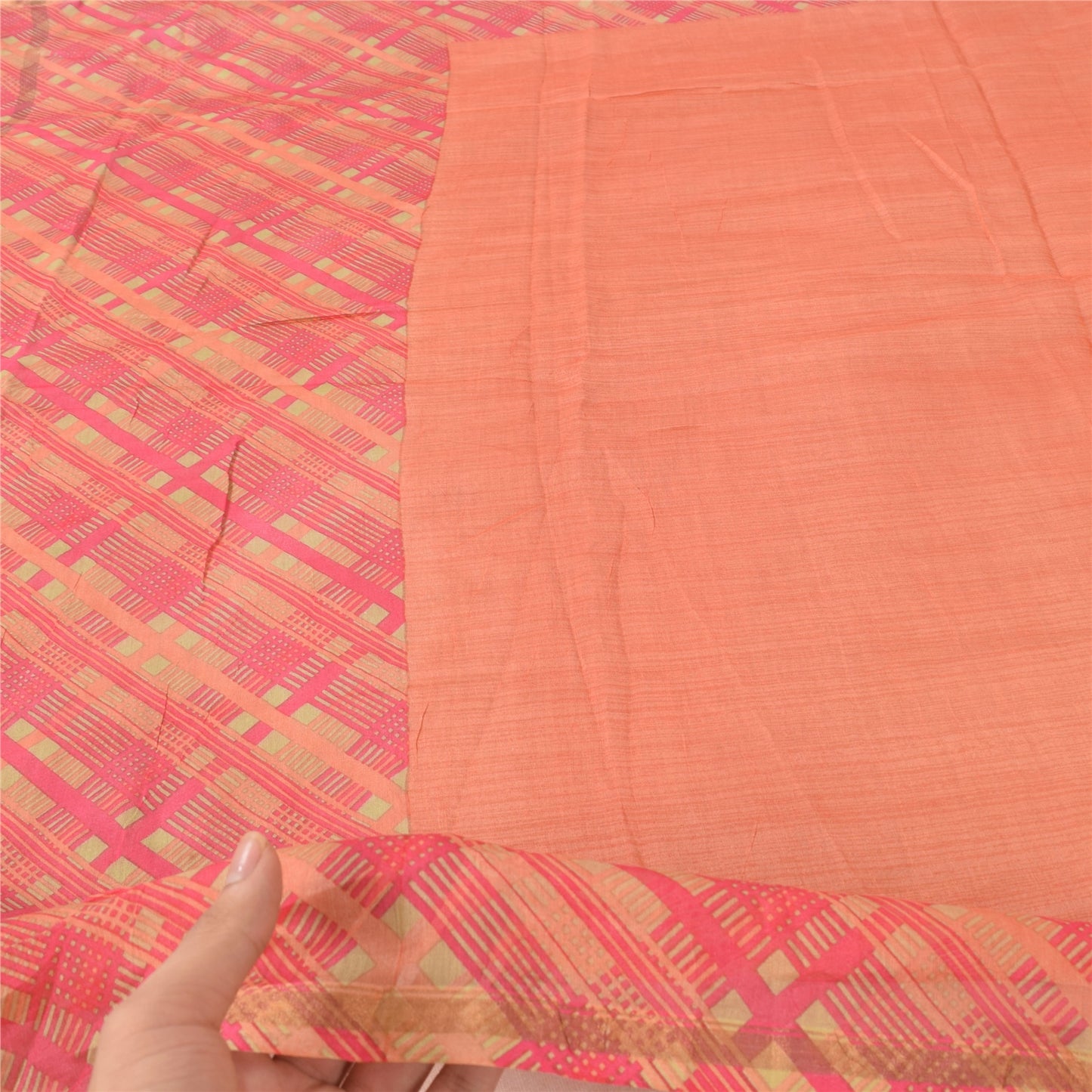 Sanskriti Vintage Orange Dupatta Long Stole Pure Cotton Printed Premium Scarves