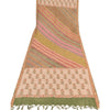 Sanskriti Vintage Cream Dupatta Long Stole Pure Silk Printed Premium Wrap Hijab