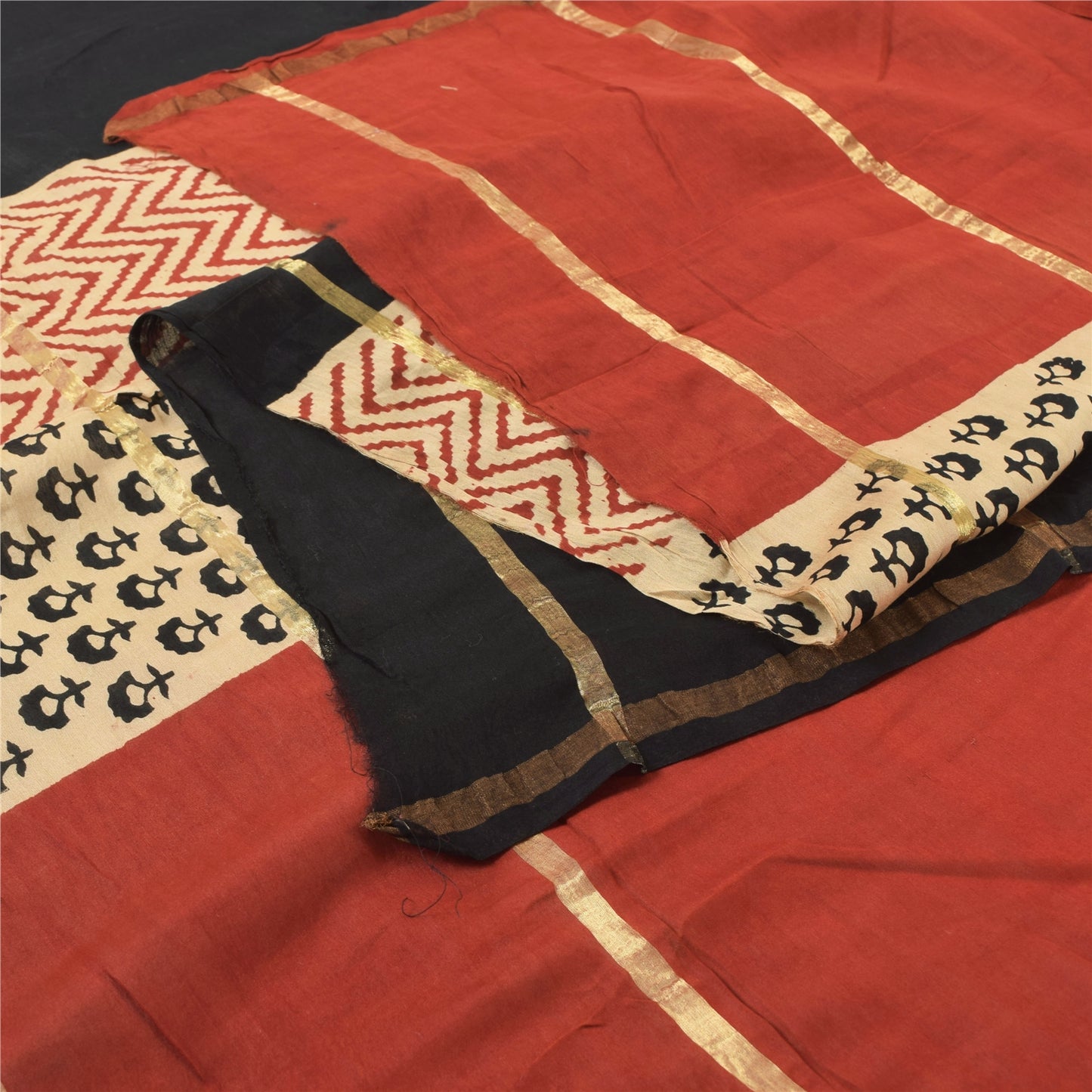 Sanskriti Vintage Indian Dupatta Long Stole Pure Cotton Printed Premium Scarves