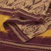 Sanskriti Vintage Yellow/Purple Dupatta Long Stole Pure Cotton Woven Wrap Hijab