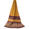 Sanskriti Vintage Yellow/Purple Dupatta Long Stole Pure Cotton Woven Wrap Hijab