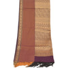 Sanskriti Vintage Long Dupatta/Stole Artificial Silk Brown Woven Scarf Veil