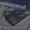 Sanskriti Vintage Blue Dupatta Long Stole Pure Chiffon Hand Beaded Wrap Scarves