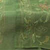 Sanskriti Vintage Green Dupatta Long Stole Pure Cotton Hand Embroidered Scarves