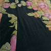 Sanskriti Vintage Black Dupatta Long Stole Pure Silk Printed Premium Wrap Hijab