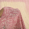 Sanskriti Vintage Mauve Dupatta Long Stole Pure Crepe Hand Beaded Bandhani Veil