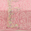 Sanskriti Vintage Mauve Dupatta Long Stole Pure Crepe Hand Beaded Bandhani Veil