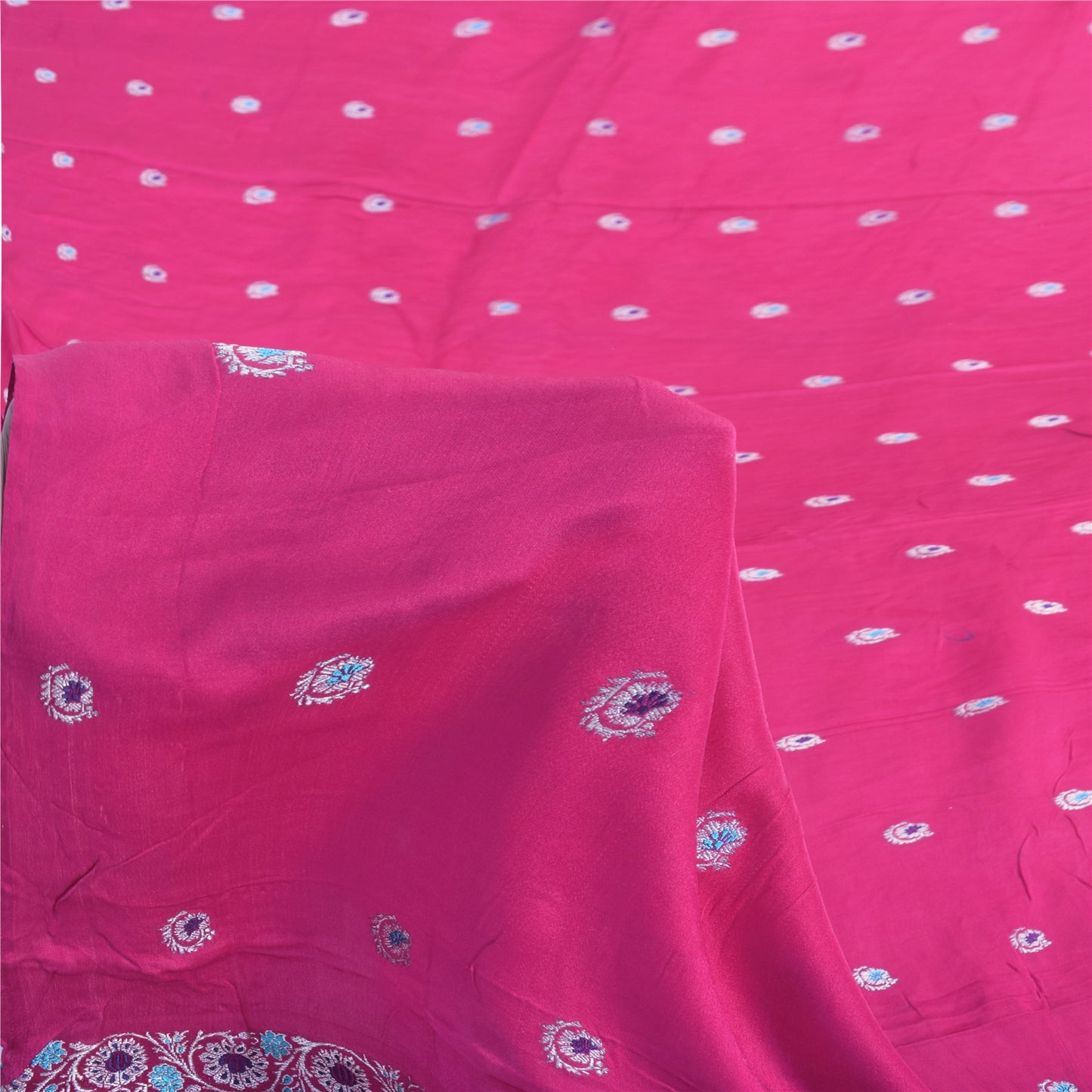 Sanskriti Vintage Fuchsia Dupatta Long Stole Pure Silk Woven Premium Wrap Hijab