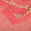 Sanskriti Vintage Pink Dupatta Long Stole Georgette Hand Beaded Premium Scarves