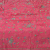 Sanskriti Vintage Long Dupatta Pure Georgette Pink Hand Beaded Stole Scarf Veil