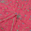 Sanskriti Vintage Long Dupatta Pure Georgette Pink Hand Beaded Stole Scarf Veil