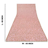 Sanskriti Vintage Indian Pink Dupatta Long Stole Net Mesh Hand Beaded Wrap Veil