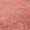 Sanskriti Vintage Indian Pink Dupatta Long Stole Net Mesh Hand Beaded Wrap Veil