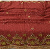 Sanskriti Vintage Red Dupatta Long Stole Pure Chiffon Hand Beaded Ethnic Scarves