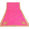 Sanskriti Vintage Fuchsia Dupatta Long Stole Pure Georgette Hand Beaded Scarves