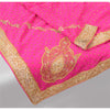 Sanskriti Vintage Fuchsia Dupatta Long Stole Pure Georgette Hand Beaded Scarves