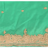 Sanskriti Vintage Seafoam Green Dupatta Long Stole Pure Silk Hand Beaded Scarves