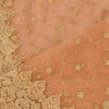 Sanskriti Vintage Peach Dupatta Long Stole Net Mesh Hand Beaded Premium Scarves