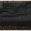 Sanskriti Vintage Black Dupatta Long Stole Pure Silk Hand Beaded Ethnic Scarves