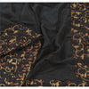 Sanskriti Vintage Black Dupatta Long Stole Pure Silk Hand Beaded Ethnic Scarves