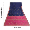 Sanskriti Vintage Bandhani Hand Beaded Sarees Pure Silk Pink/Navy Blue Sari