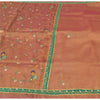 Sanskriti Vintage Copper Sarees Artificial Silk Handwoven Gotapati Sari/Fabric