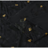 Sanskriti Vintage Black Sarees Pure Georgette Silk premium woven Sari 5yd Fabric