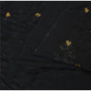 Sanskriti Vintage Black Sarees Pure Georgette Silk premium woven Sari 5yd Fabric