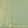 Sanskriti Vintage Mint Sarees Pure Silk Hand Beaded Woven Sari 5yrd Craft Fabric