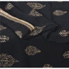 Sanskriti Vintage Black Sarees Pure Georgette Silk Embroidered Sari 5yrd Fabric