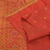 Sanskriti Vintage Red Sarees Pure Silk Brocade/Banarasi Hand Woven Sari Fabric