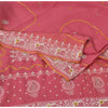 Sanskriti Vintage Pink Sarees Pure Georgette Silk Hand Embroidered Fabric Sari