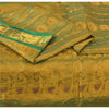 Sanskriti Vintage Yellow Green Sarees Pure Silk Hand Woven Premium Fabric Sari