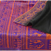 Sanskriti Vintage Black Sarees Pure Silk Hand Woven Baluchari Sari Craft Fabric