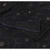 Sanskriti Vintage Black Sarees Pure Crepe Silk Embroidered Sari Premium Fabric